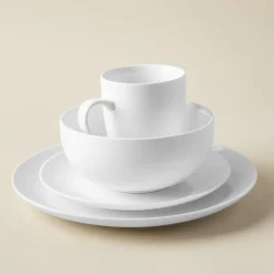 A La Carte 'Ashford Coupe' Porcelain Dinner Plate (White)