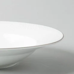 A La Carte 'Diamond Platinum' Porcelain Soup/Pasta Plate (White)