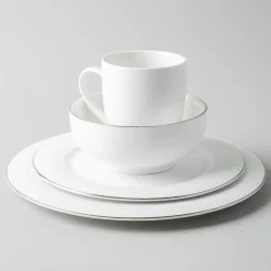 A La Carte 'Diamond Platinum' Porcelain Soup/Pasta Plate (White)