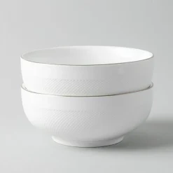 A La Carte 'Diamond Platinum' Porcelain Cereal Bowl (White)