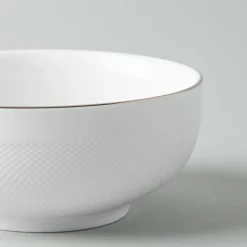 A La Carte 'Diamond Platinum' Porcelain Cereal Bowl (White)