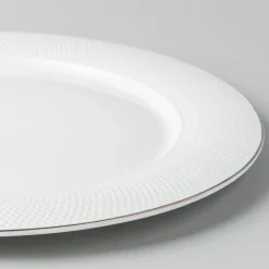 A La Carte 'Diamond Platinum' Porcelain Dinner Plate (White)