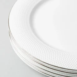 A La Carte 'Diamond Platinum' Porcelain Side Plate (White)