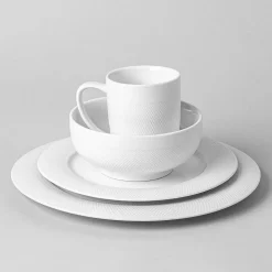 A La Carte 'Diamond' Porcelain Cup & Saucer (White)