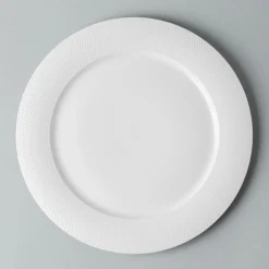 A La Carte 'Diamond' Porcelain Dinner Plate (White)