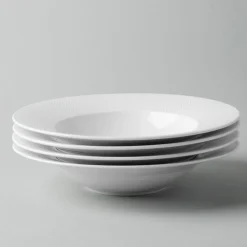 A La Carte 'Diamond' Porcelain Soup- Pasta Plate (White)