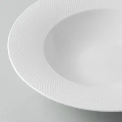 A La Carte 'Diamond' Porcelain Soup- Pasta Plate (White)