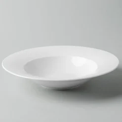 A La Carte 'Diamond' Porcelain Soup- Pasta Plate (White)