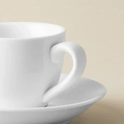 A La Carte 'Oxford' Porcelain Espresso Cup with Saucer 90ml (White)