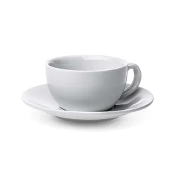 A La Carte 'Oxford' Porcelain Teacup with Saucer 250ml (White)
