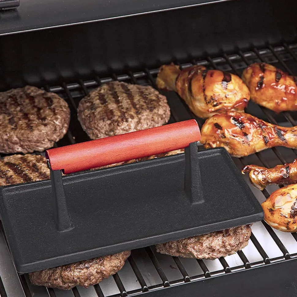 BBQ Devil Evenheat Cast Iron Grill Press (Black)