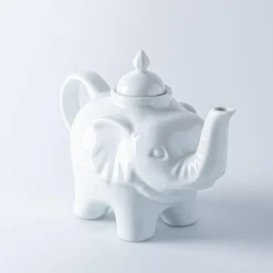 Bia Basic White Porcelain Teapot Elephant (White)