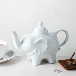 Bia Basic White Porcelain Teapot Elephant (White)