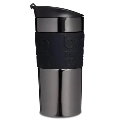Bodum Silicone Band Double Wall Travel Mug (Gunmetal)
