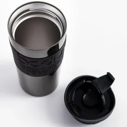 Bodum Silicone Band Double Wall Travel Mug (Gunmetal)