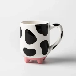 Boston Warehouse Flea Market Shaped 'Cow' Mug (White/Black/Pink)