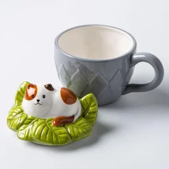 Boston Warehouse Flea Market Shaped 'Cat' Mug with Lid