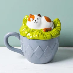 Boston Warehouse Flea Market Shaped 'Cat' Mug with Lid