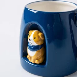 Boston Warehouse Flea Market Shaped 'Cameo Dog' Mug (Brown/Blue)