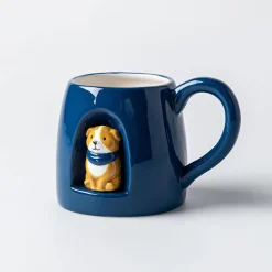 Boston Warehouse Flea Market Shaped 'Cameo Dog' Mug (Brown/Blue)