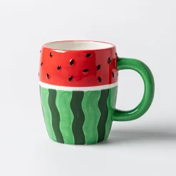 Boston Warehouse Flea Market Shaped 'Watermelon' Mug (Green/Red)