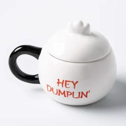 Boston Warehouse Flea Market Shaped 'Hey Dumplin' Mug with Lid