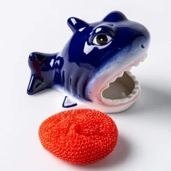 Boston Warehouse Scrubby 'Shark' Ceramic Scrubby Holder