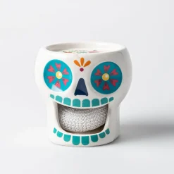 Boston Warehouse Scrubby 'Sugar Skull' Ceramic Scrubby Holder