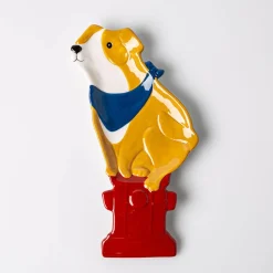 Boston Warehouse Shaped 'Dog and Hydrant' Ceramic Spoon Rest