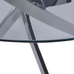 Bradford Carol Glass Dining Table (Clear/Silver)