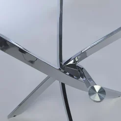 Bradford Carol Glass Dining Table (Clear/Silver)