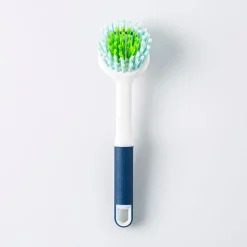 Casabella Eco-Friendly Round Dish Brush with Scraper 9.5