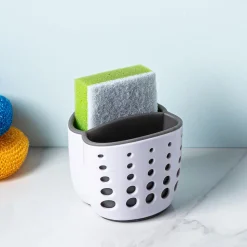 Casabella Sink Sider Double Sponge Holder (White/Grey)