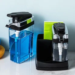 Casabella Sink Sider Duo Soap Dispenser with Sponge (Black/Chrome)
