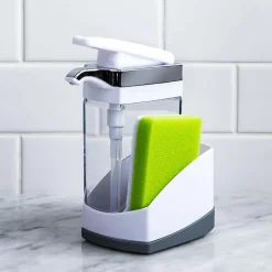 Casabella Sink Sider Soap Dispenser with Sponge (White/Grey)