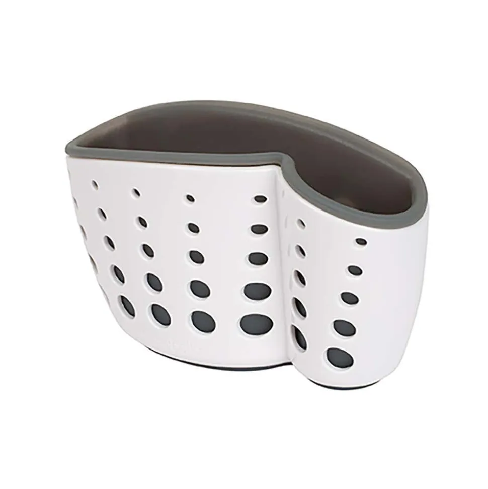 Casabella Sink Sider Suction Cup Sponge Holder (White/Grey)