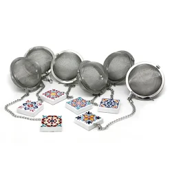 Ch'A Tea Chai 'Tile Charm' Tea Ball Infuser Asstd (Stainless Steel)