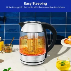 Chefman Keep Warm Glass Kettle with Infuser