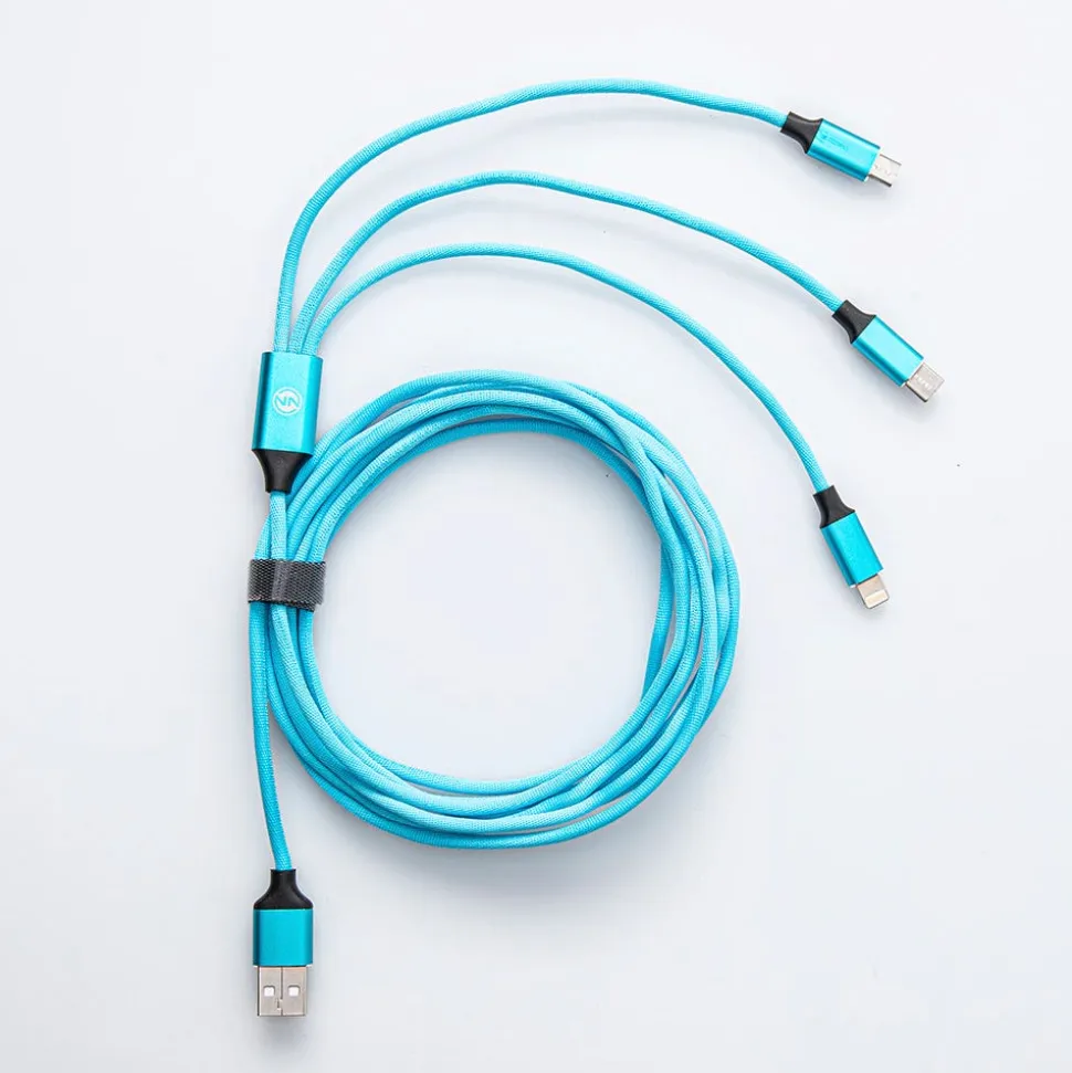 Connect Heavy Duty High-Speed '3-In-1' Charge & Sync Cable (Rainbow)