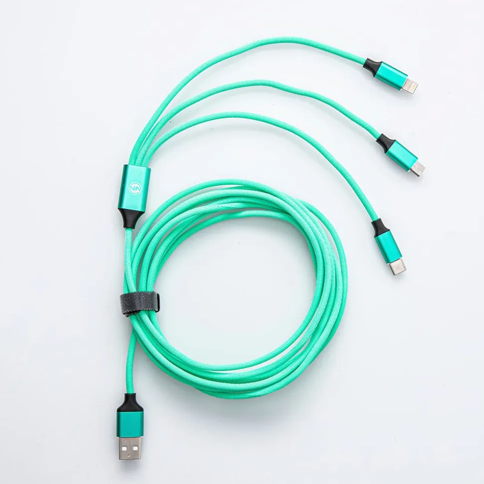 Connect Heavy Duty High-Speed '3-In-1' Charge & Sync Cable (Rainbow)