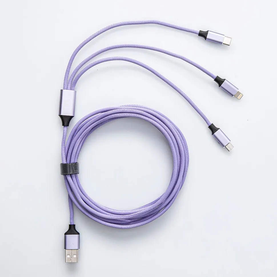 Connect Heavy Duty High-Speed '3-In-1' Charge & Sync Cable (Rainbow)