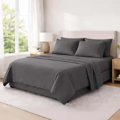 Cotton House Microfiber Twin XL Sheet Set (Grey)