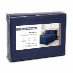 Cotton House Microfiber Twin XL Sheet Set (Navy)