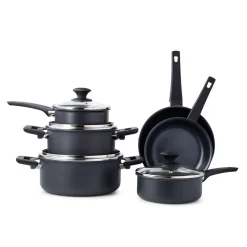 Cuisipro Soft Touch Cookware Combo - Set of 10 (Black)
