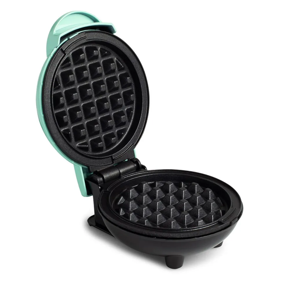 Dash Mini Round Waffle Maker (Aqua)