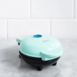 Dash Mini Round Waffle Maker (Aqua)