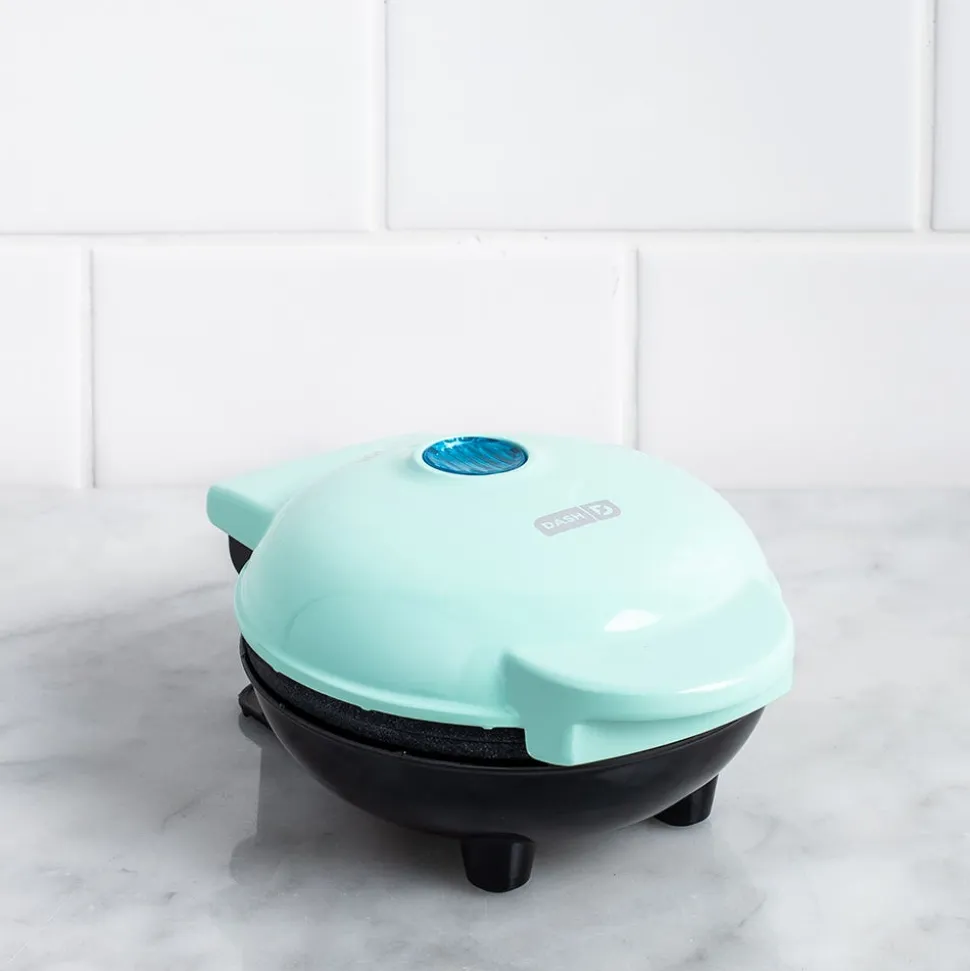 Dash Mini Round Waffle Maker (Aqua)