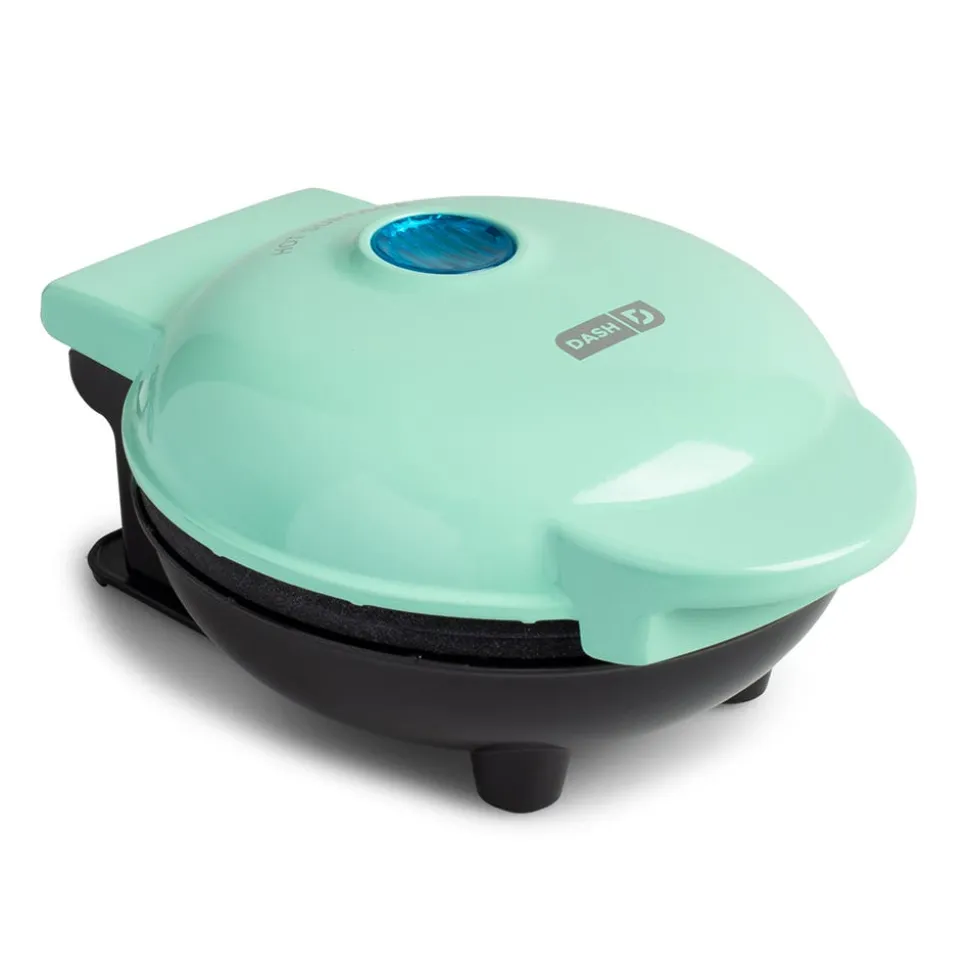 Dash Mini Round Waffle Maker (Aqua)