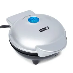 Dash Mini Round Waffle Maker (Silver)