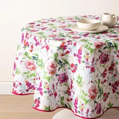 Easycare Printed 'Blossom Bliss' Polyester Tablecloth 70" dia.